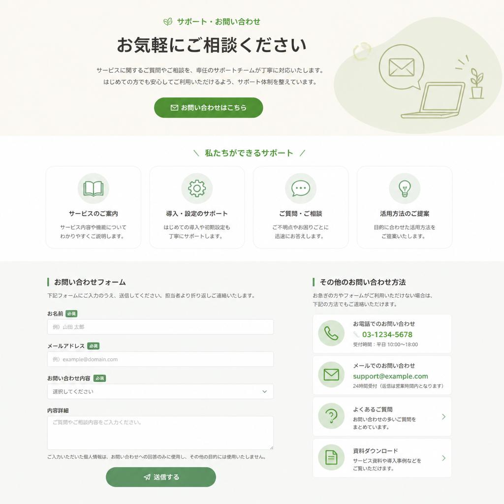 7. お問い合わせとサポート