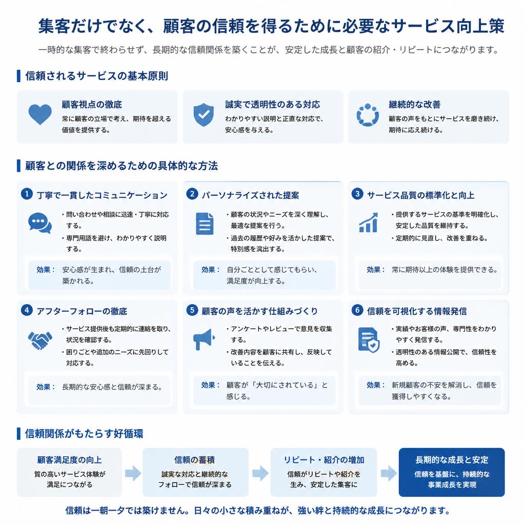 顧客信頼を得るためのサービス向上策