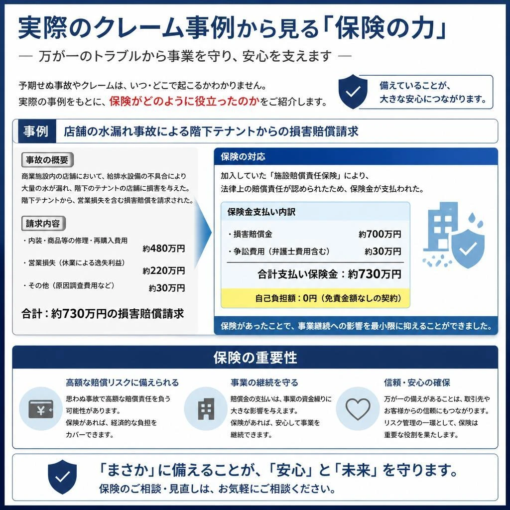 クレーム事例と保険の効果