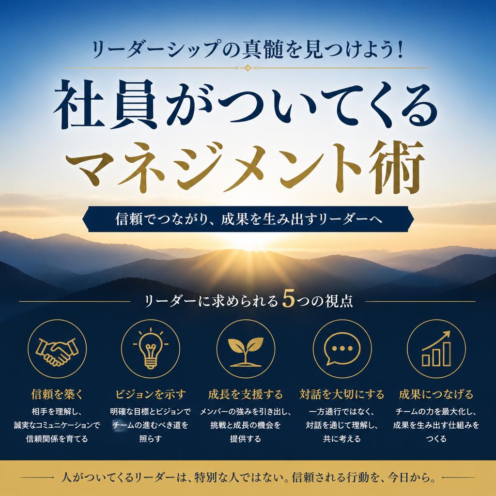 リーダーシップの真髄を見つけよう！社員がついてくるマネジメント術