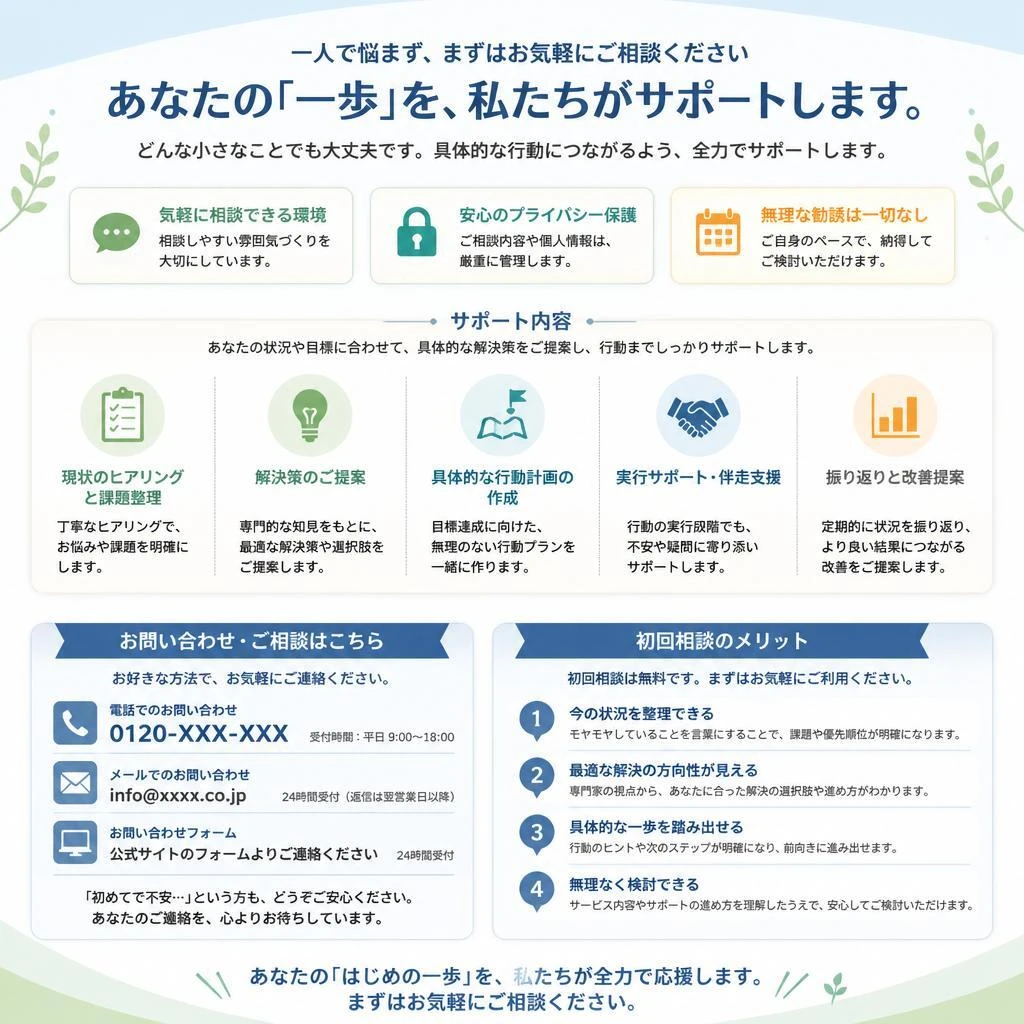 まずは無料相談からスタート！
