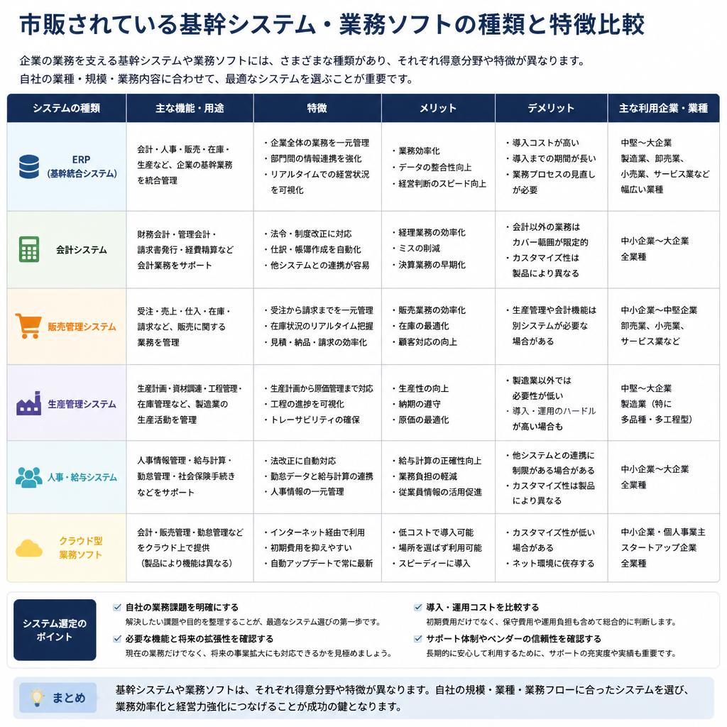 2. おすすめ基幹システムと業務ソフトの種類