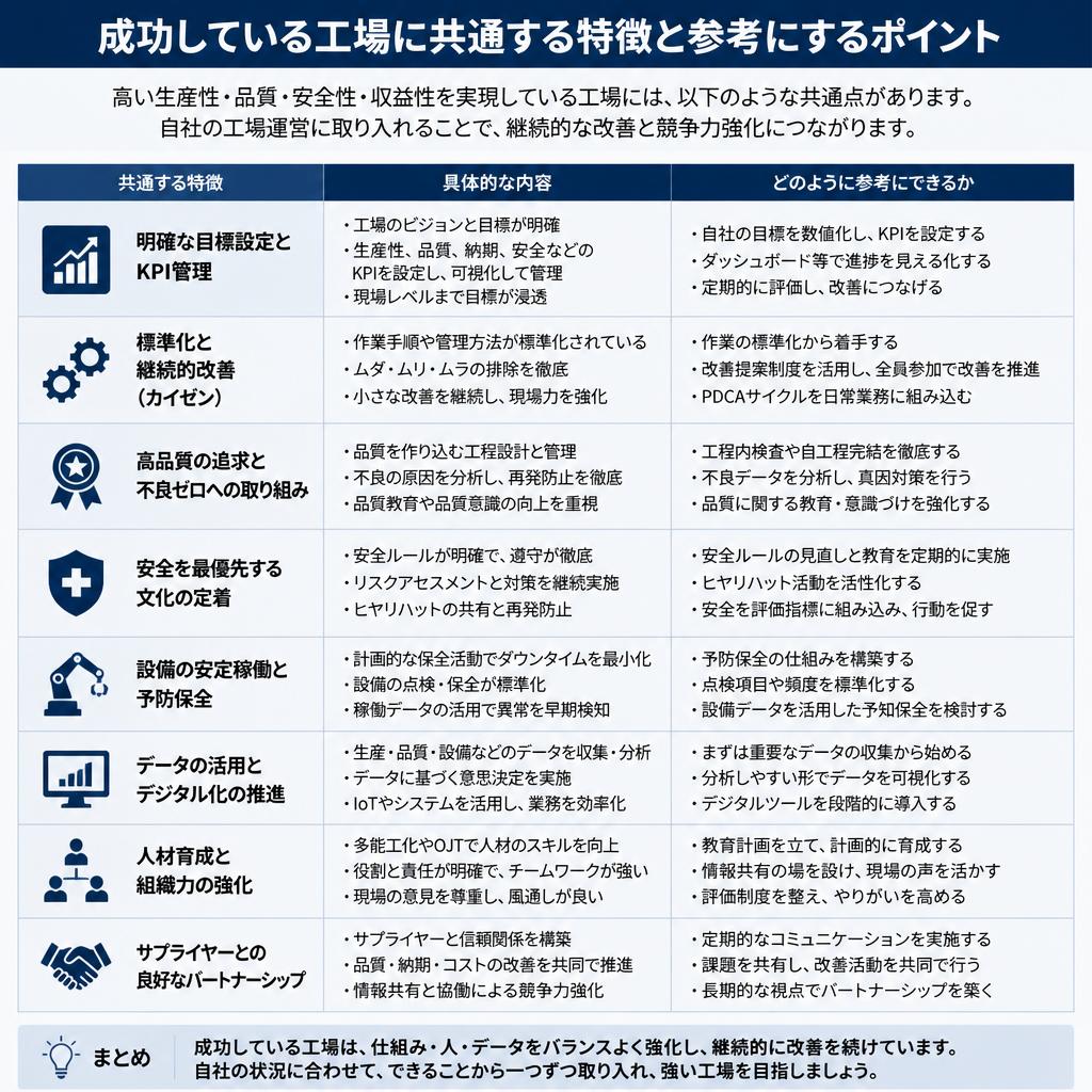 共通点: 若手が辞めない工場の特徴