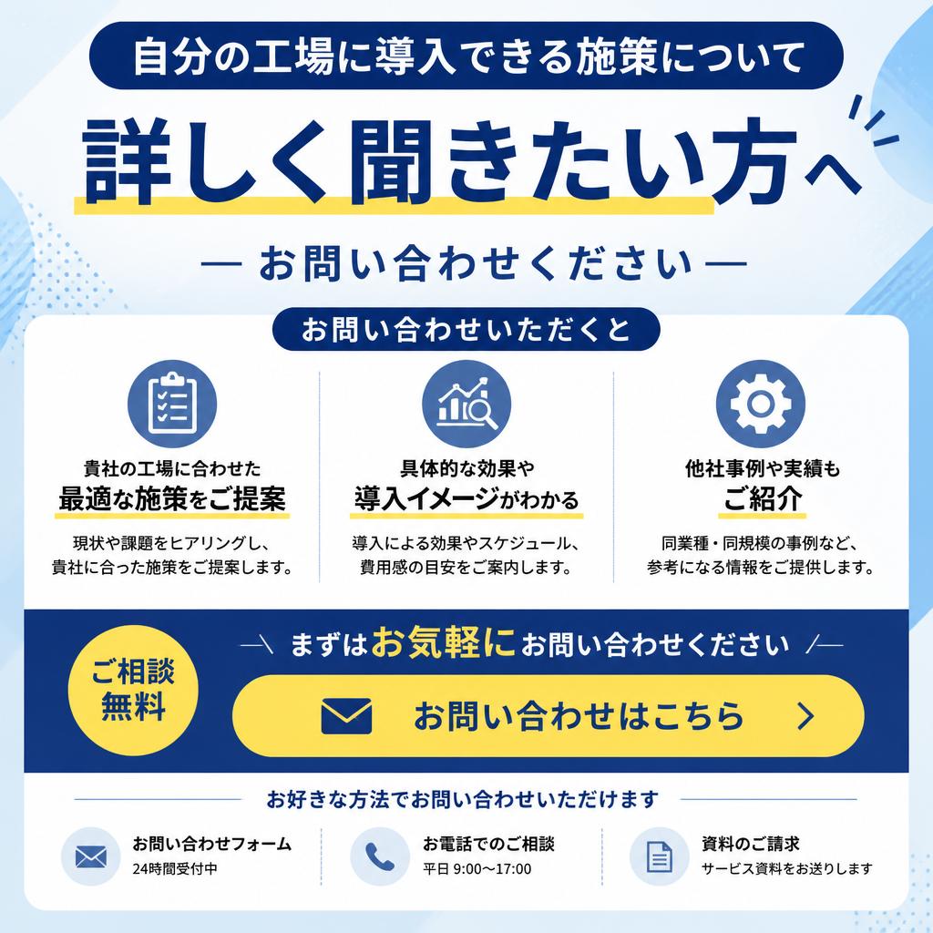 お問い合わせ: あなたの工場も変わる！
