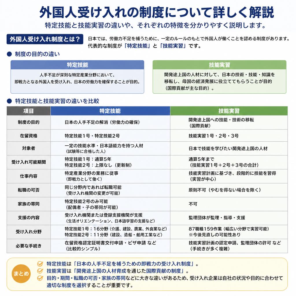 2. 特定技能と技能実習の違い