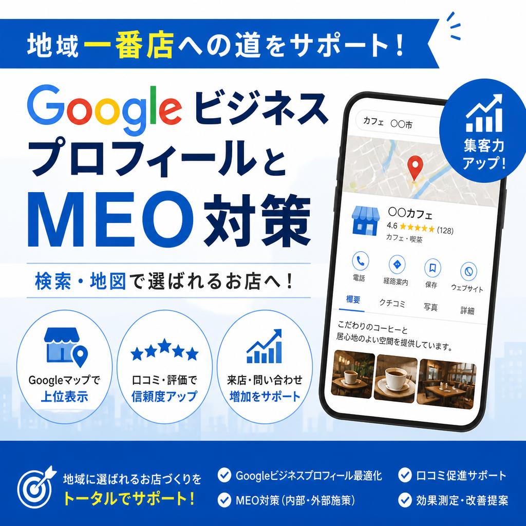 地域一番店への道をサポート！GoogleビジネスプロフィールとMEO対策