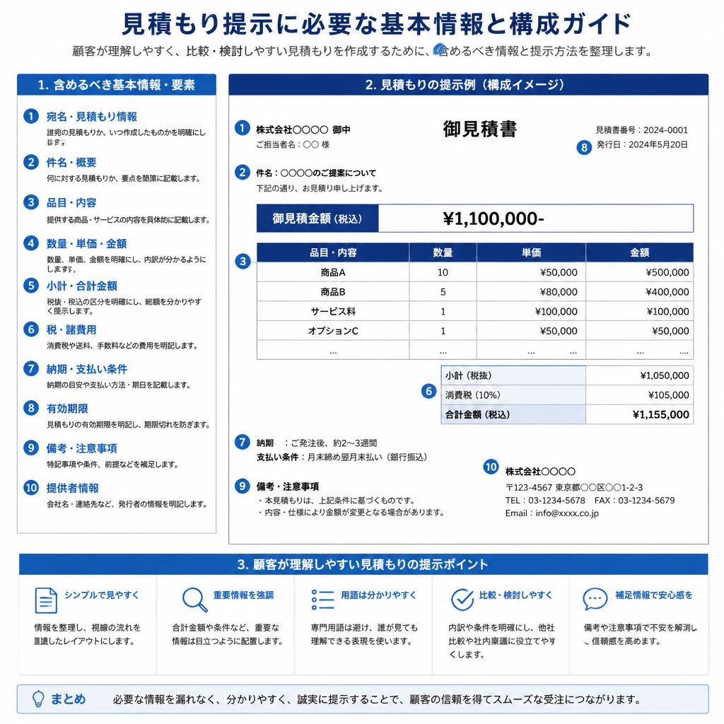 2. 見積もり提示の基本となる要素