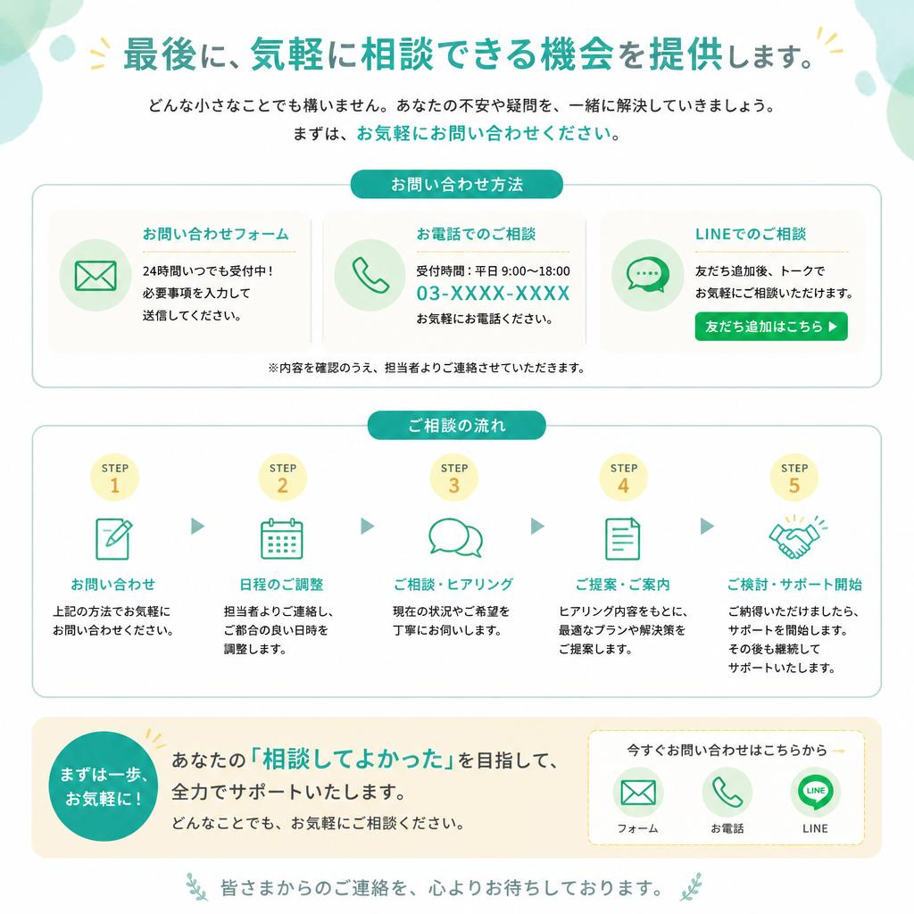 まずは無料相談から！