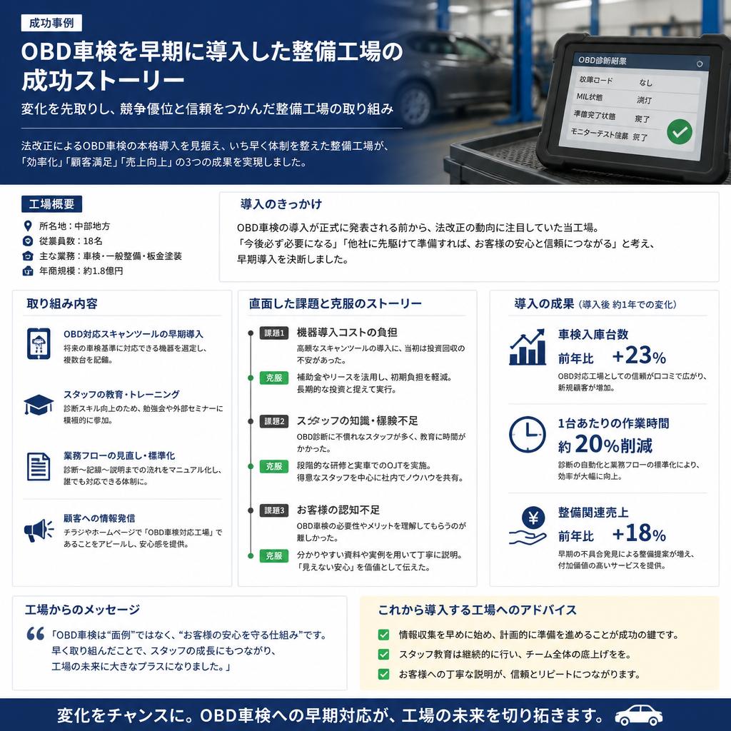 成功事例紹介：先取りした整備工場の実績