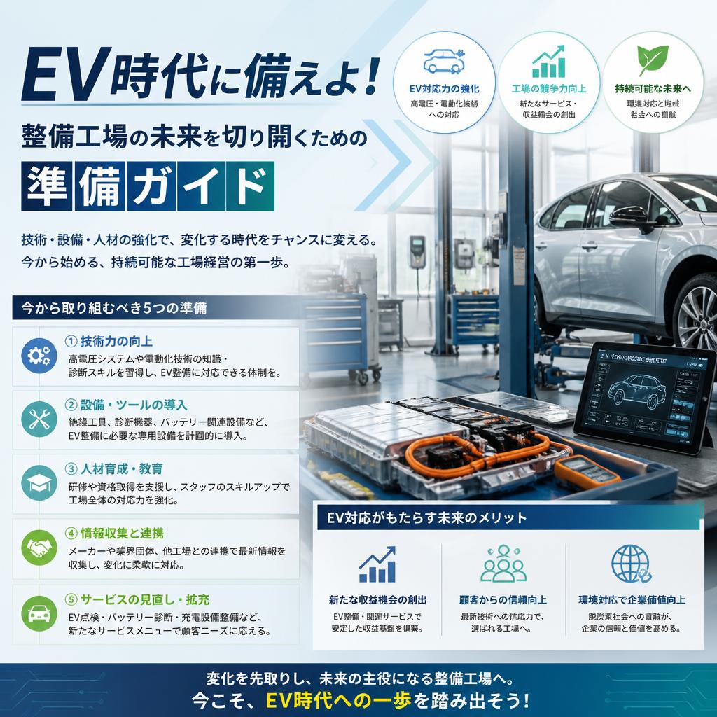 EV時代に備えよ！整備工場の未来を切り開くための準備ガイド