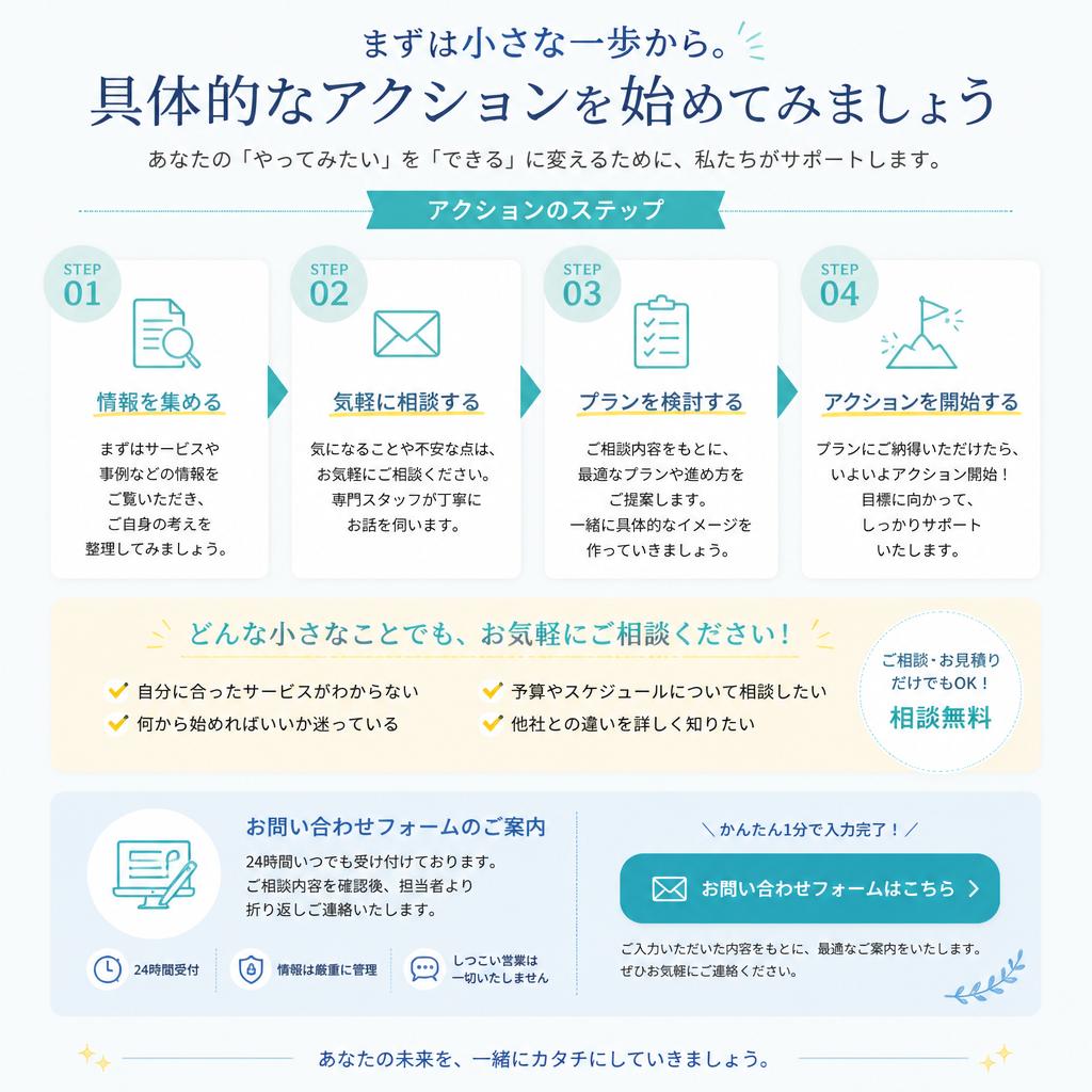 今すぐ相談しよう！未来を切り開く第一歩