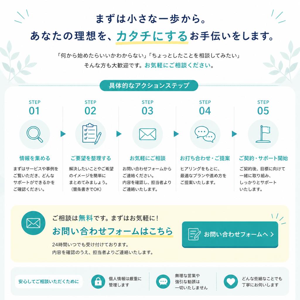 今すぐ相談しよう！未来を切り開く第一歩