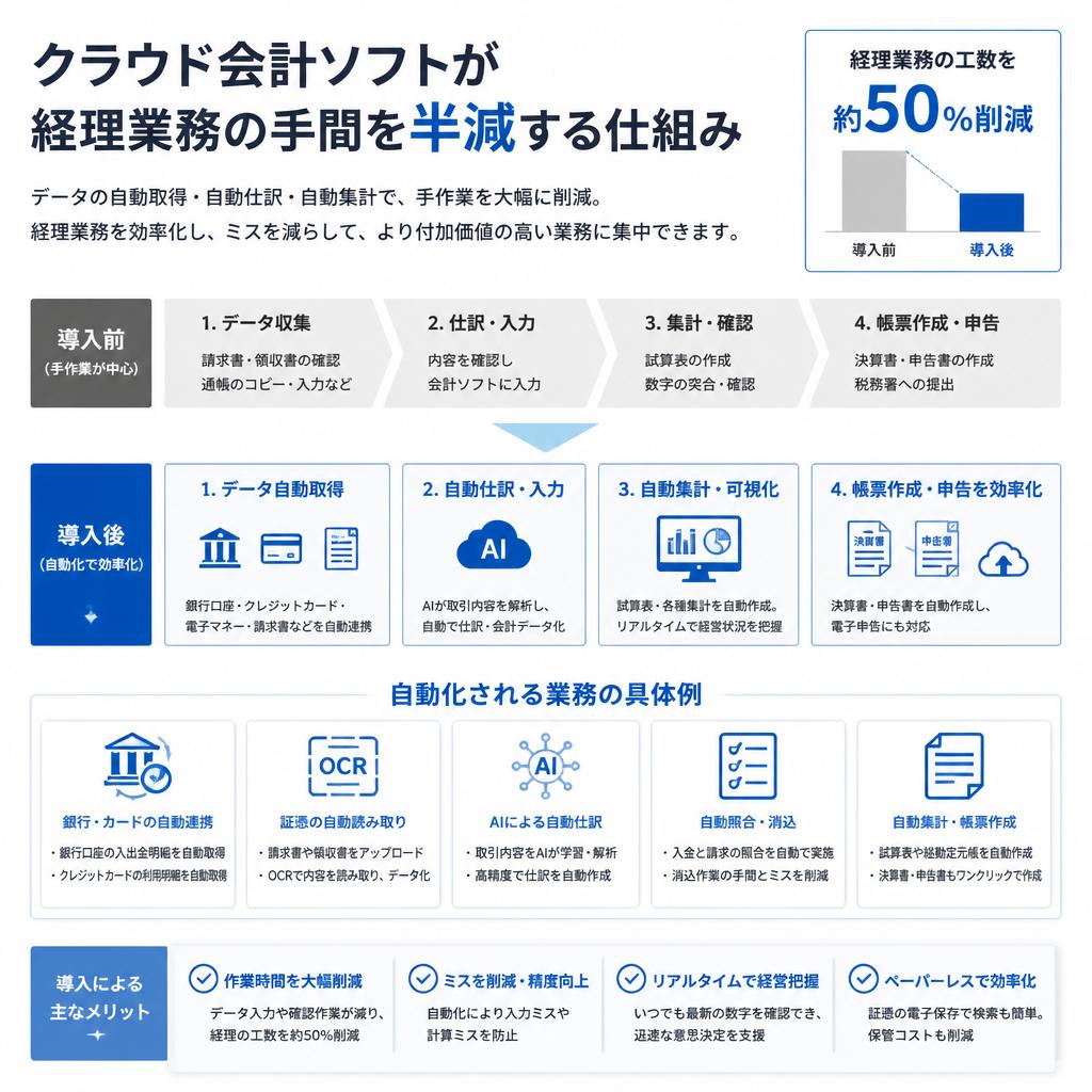 経理業務の手間を半減する仕組み
