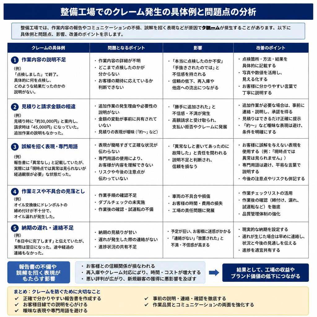 クレームを招く原因とは？