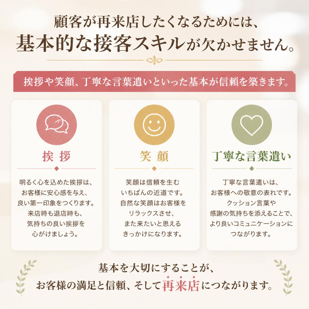 リピート率向上のための接客の基本