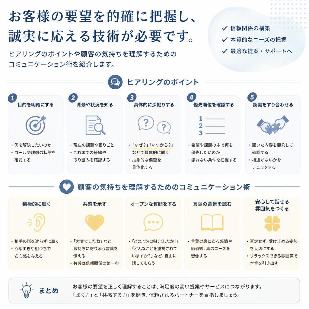 お客様のニーズを正確に把握する技術