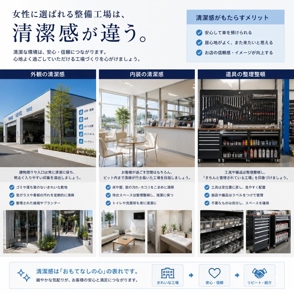 整備工場の清潔感を追求する