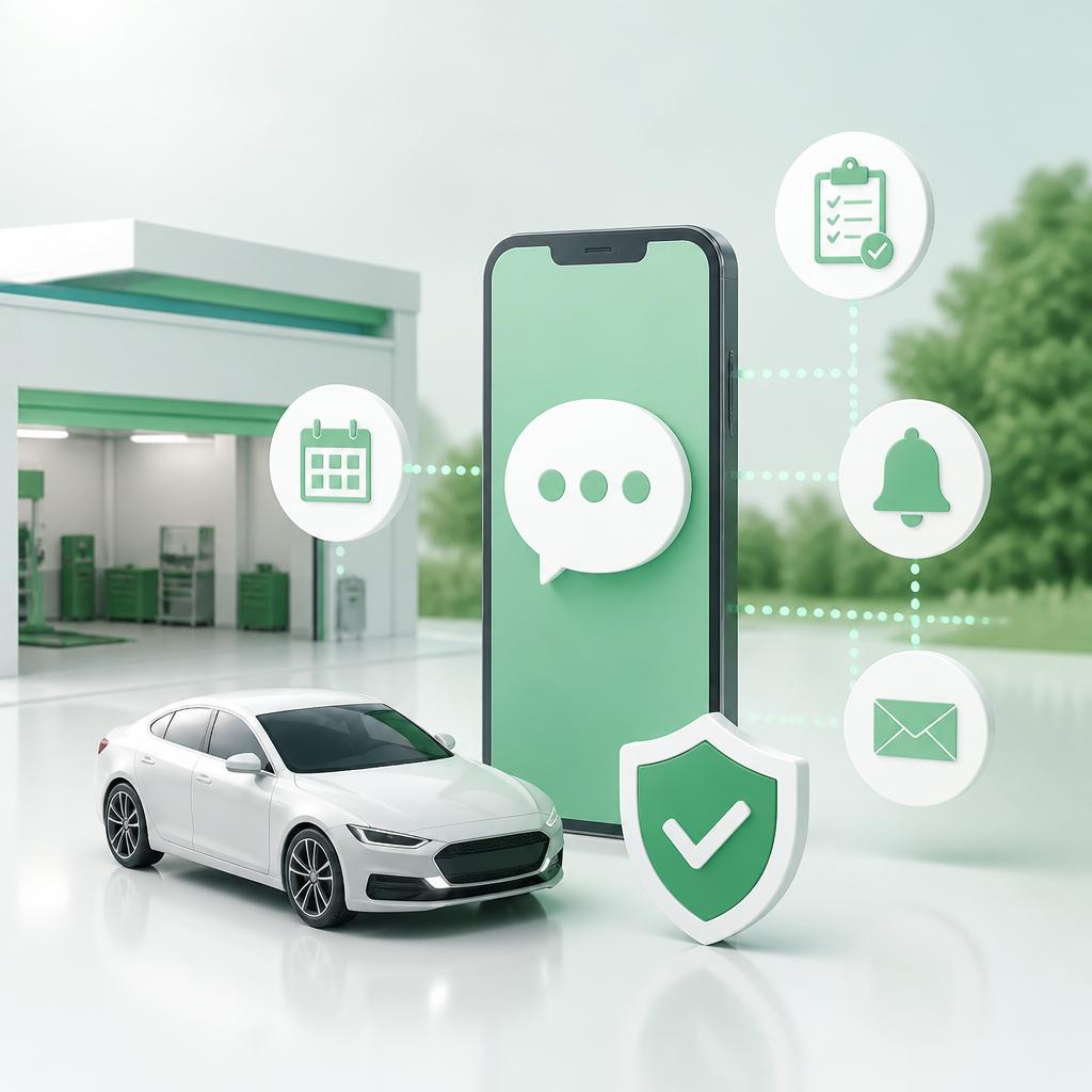 LINE活用で車検・点検案内を自動化！業務効率化の新たな一手を。