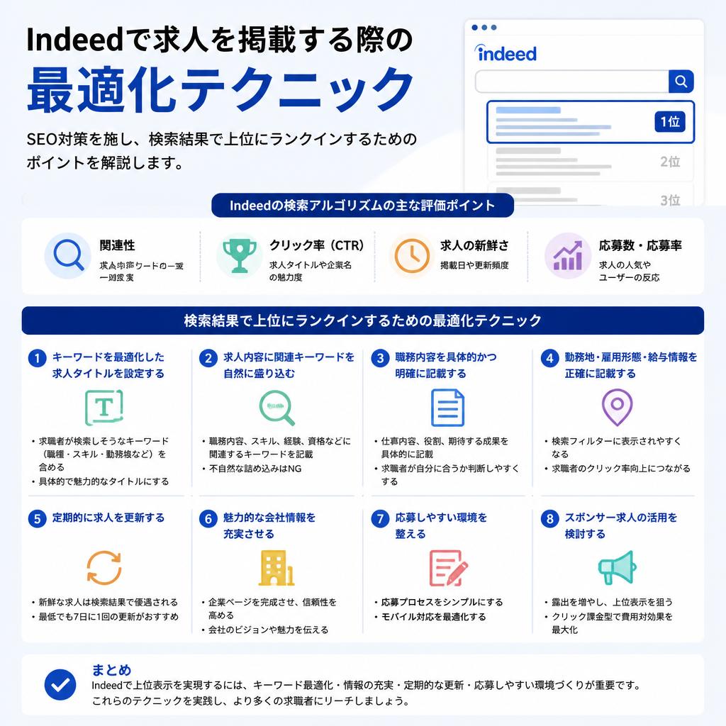 Indeedでの求人票の最適化